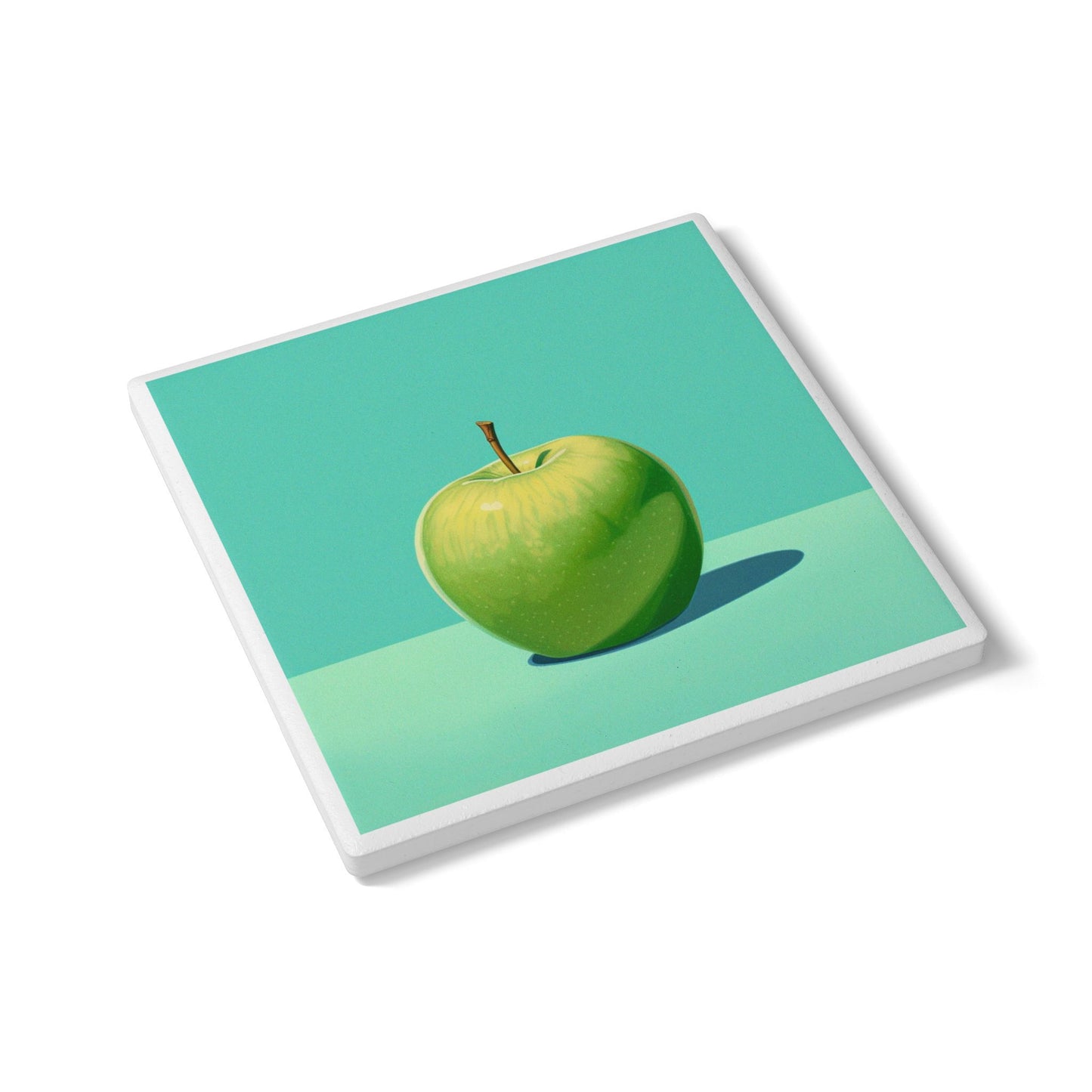 Fresh Apple Ceramic Drinks Coaster β Modern Minimalist Fruit Art