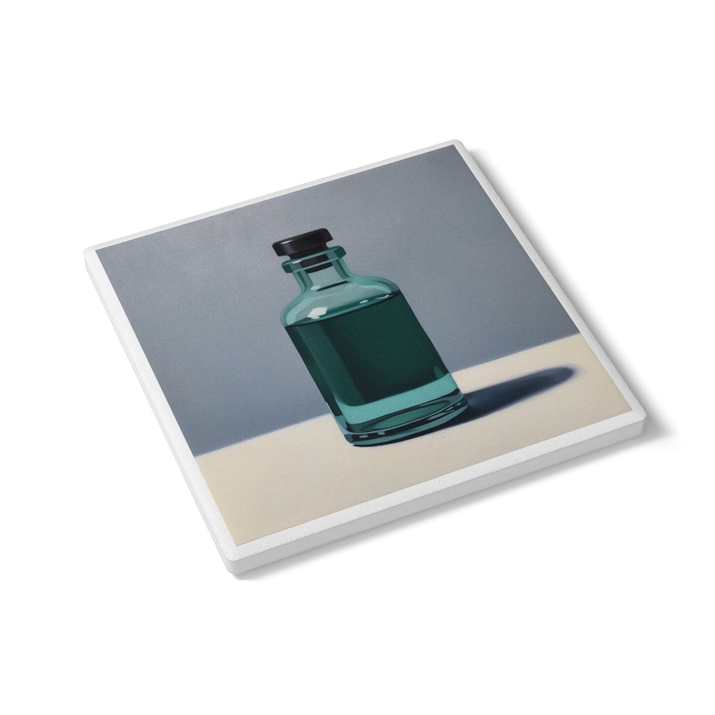 Aqua Bottle Ceramic Drinks Coaster – Minimalist Art Décor