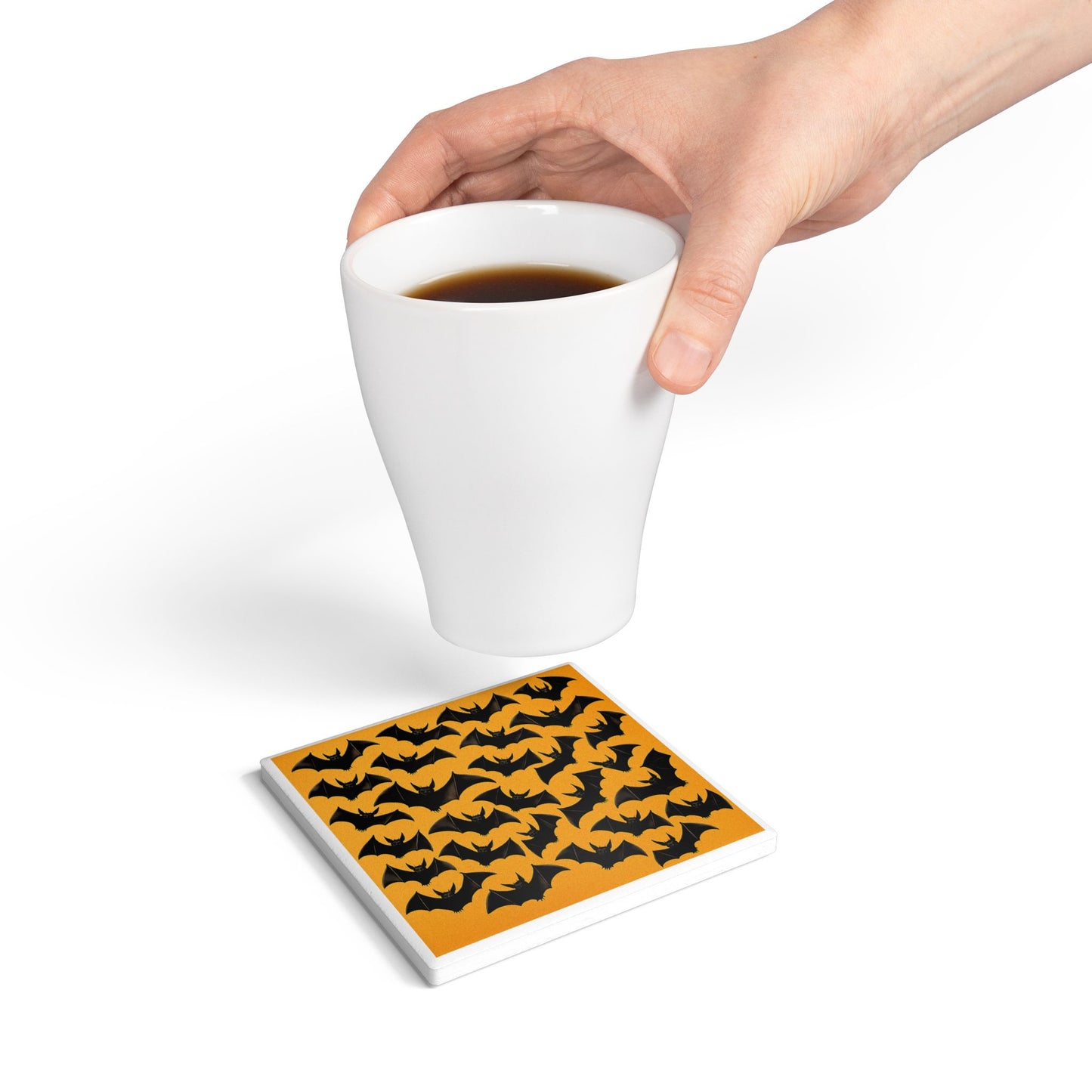 Bats Ceramic Coaster – Spooky Halloween Gift