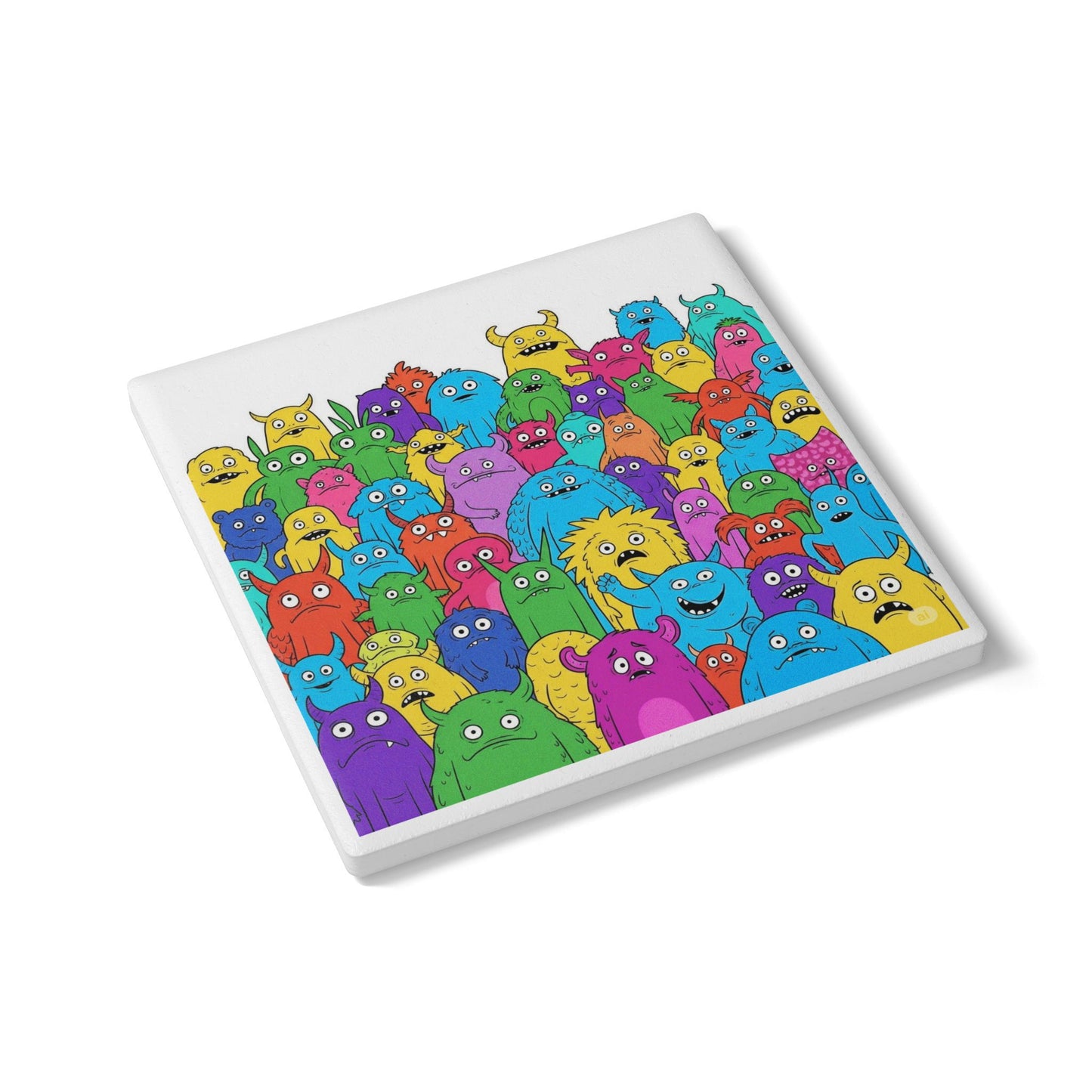 Monster Party Ceramic Coaster β Fun Gift for Kids