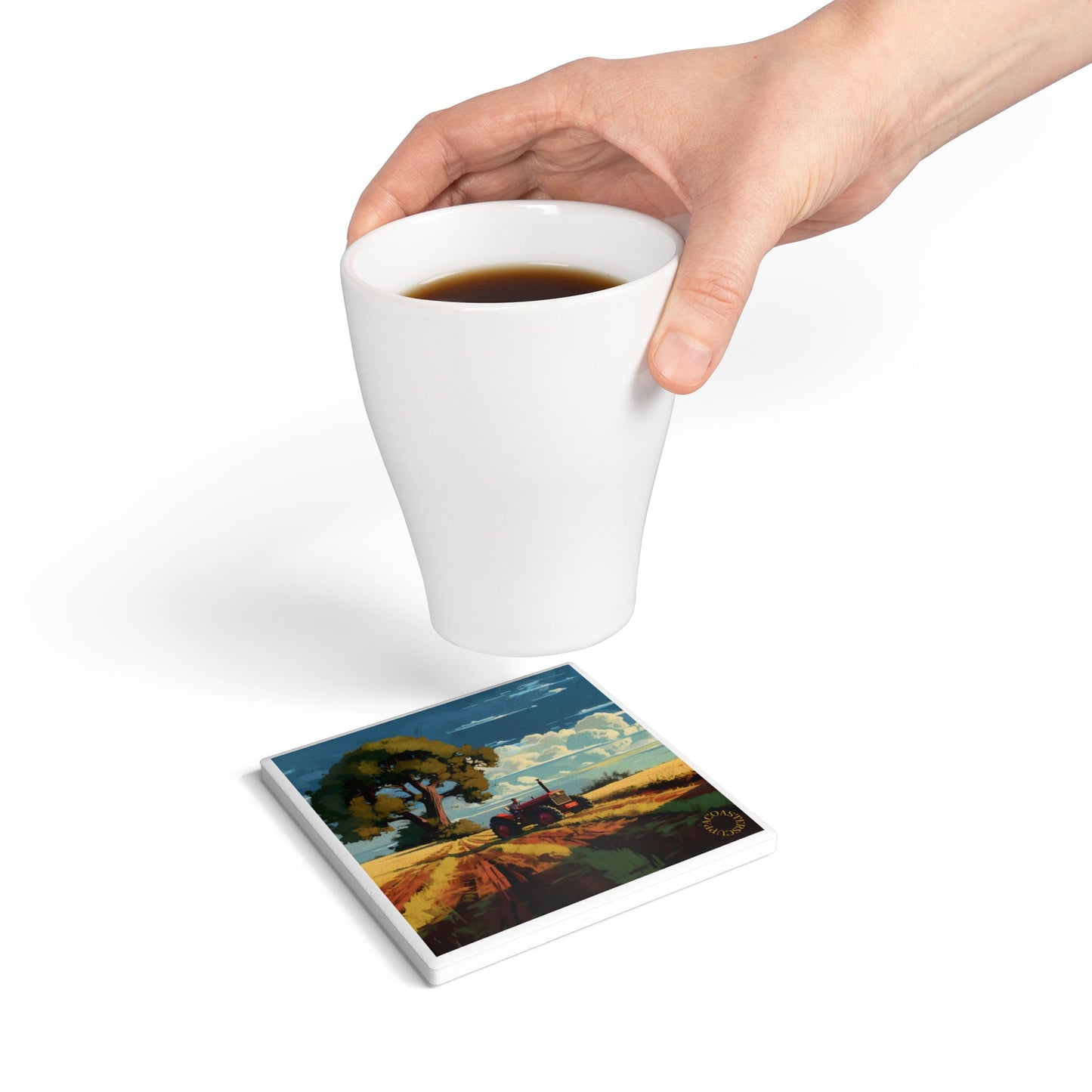 π Golden Fields Ceramic Coaster β Country Calm in Every Sip πΎ