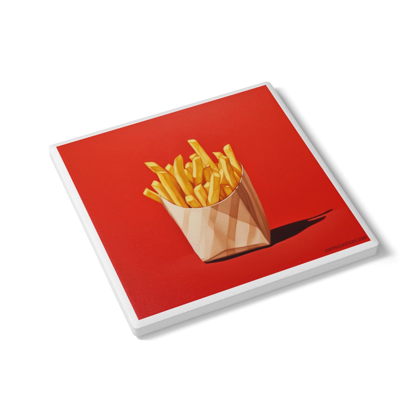 Fries With That – Ceramic Drinks Coaster with Bold French Fry Artwork