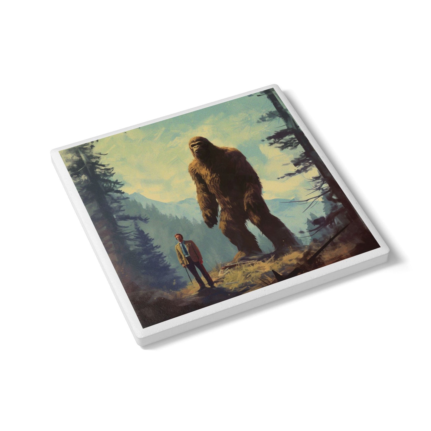 Bigfoot Ceramic Coaster – Mythical Adventure Gift