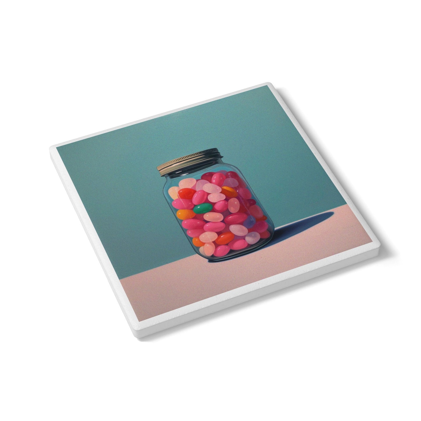 Jelly Bean Jar Ceramic Drinks Coaster – Sweet Style for Your Sip Station 🍬