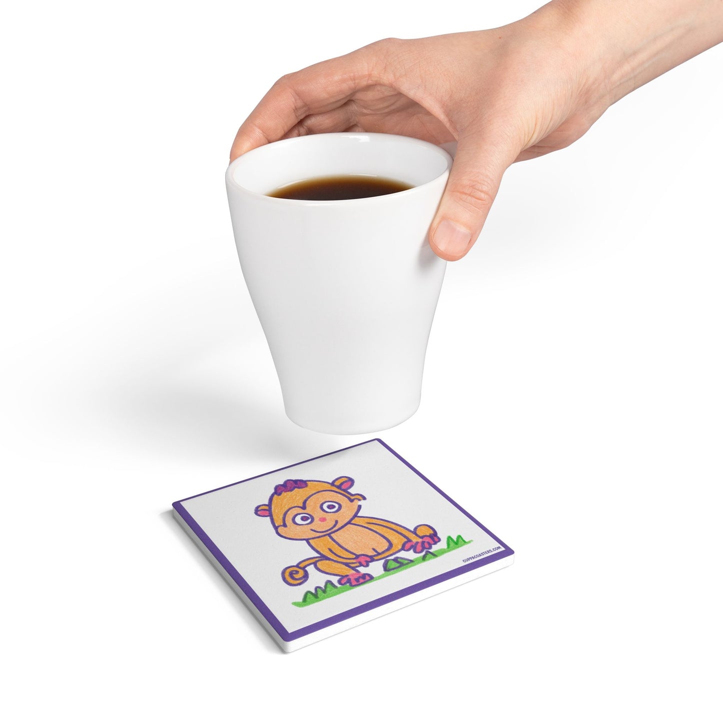 Monkey Business Ceramic Coaster β Cheeky Sips Edition π΅β