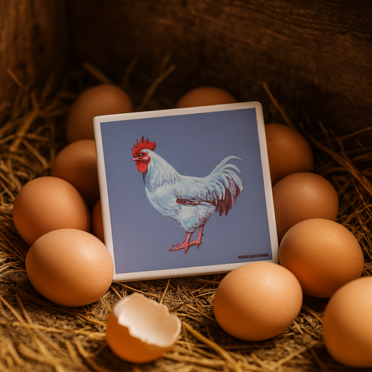 Rooster Rise Ceramic Coaster – Wake Up Your Tabletop 🐓☕
