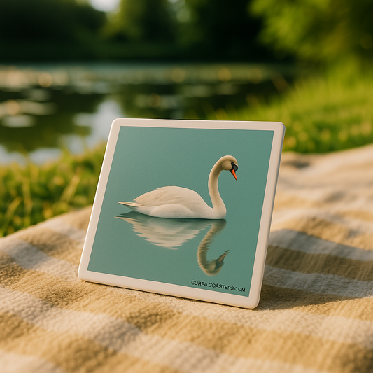Swan Serenity Ceramic Coaster – Grace in Every Sip 🦢💧