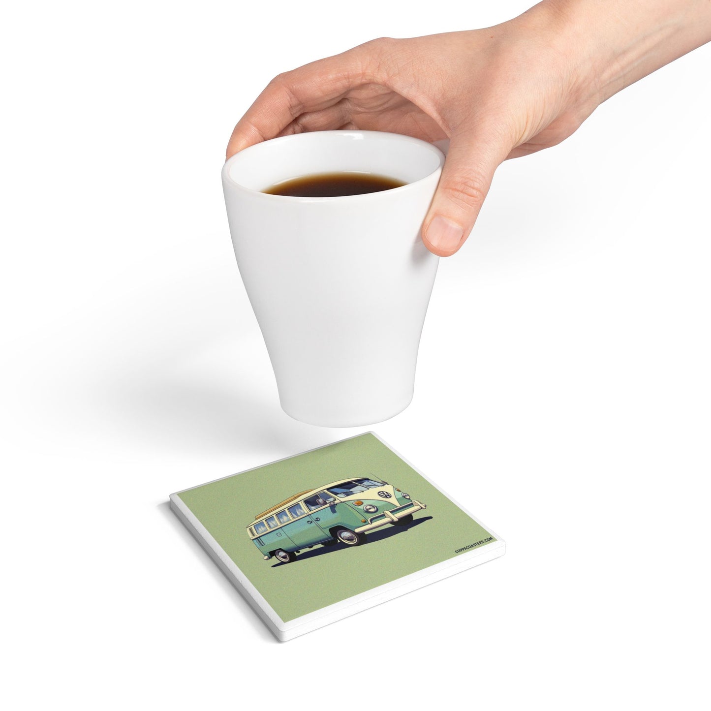 Vintage VW Van Ceramic Coaster β Road Trip Edition ππ