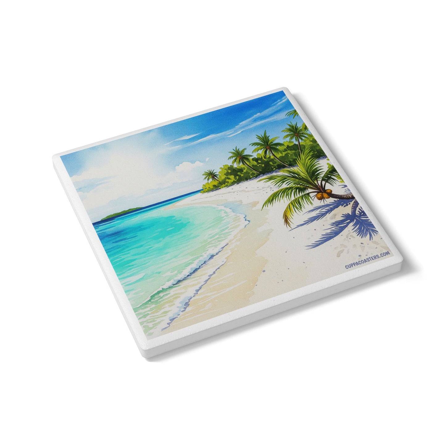 Tropical Drift Ceramic Coaster β Palm Trees & Peaceful Seas π΄π