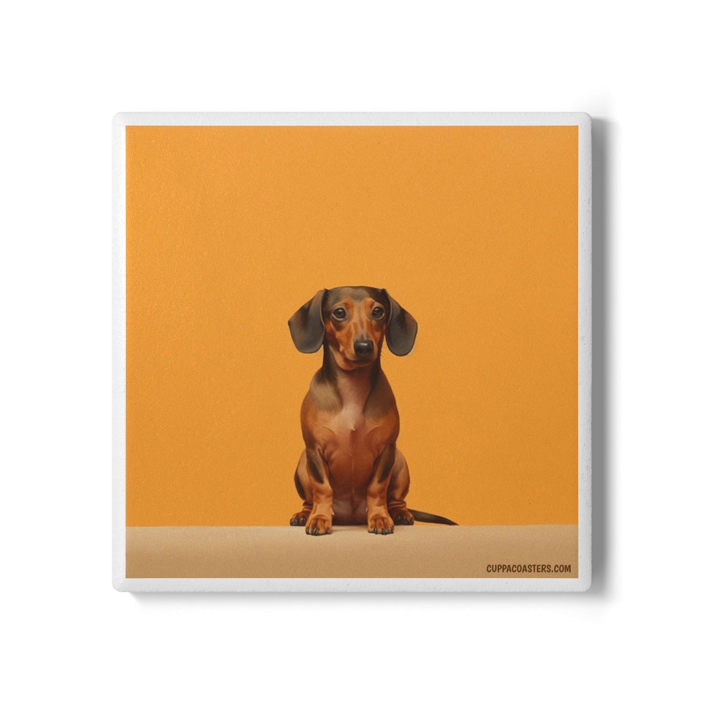 Dachshund Dash Ceramic Coaster β Long Dog, Big Personality πΎπ§‘