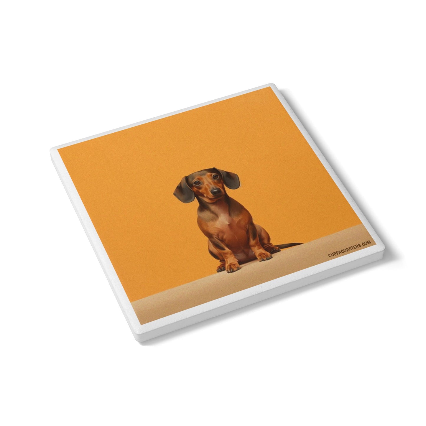 Dachshund Dash Ceramic Coaster β Long Dog, Big Personality πΎπ§‘