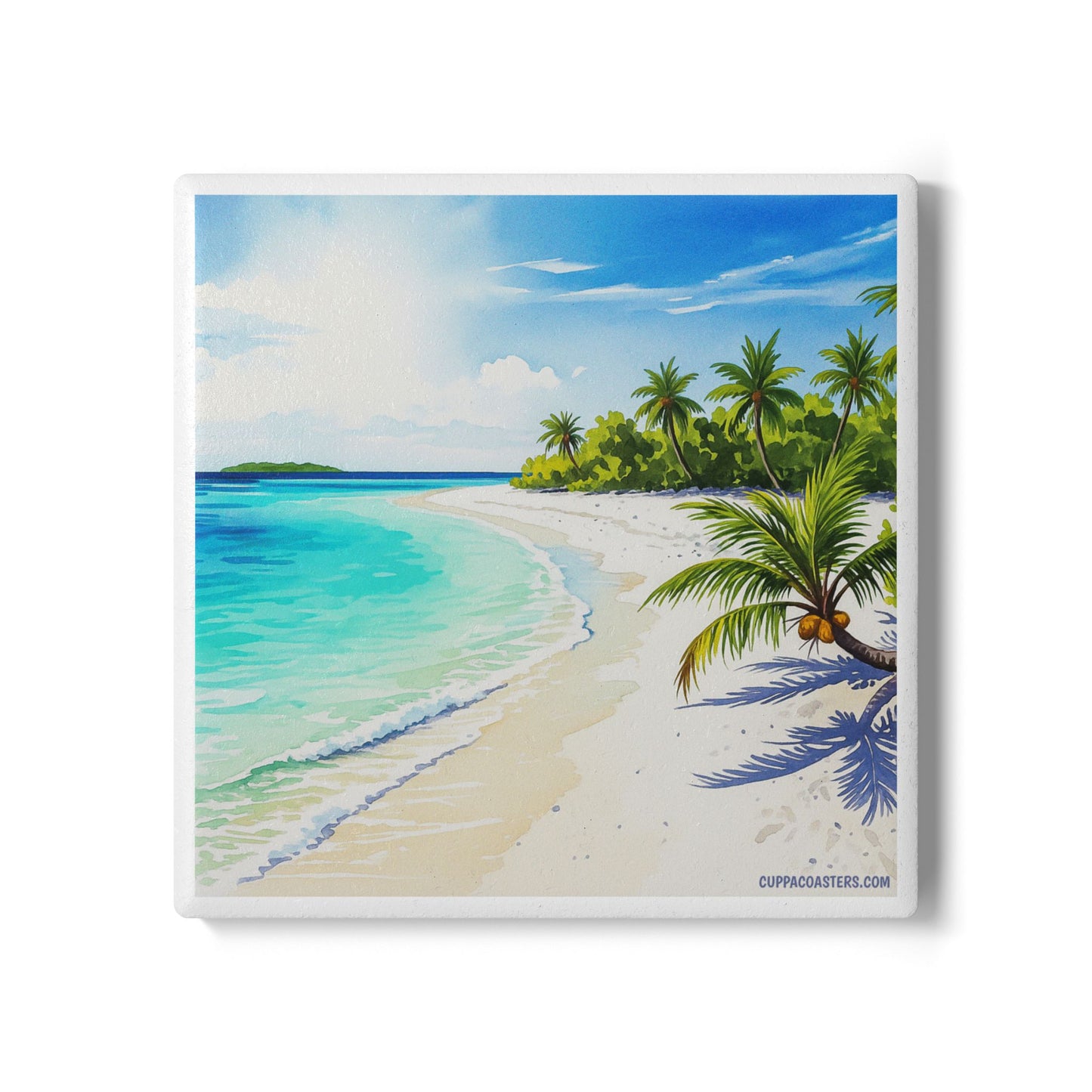 Tropical Drift Ceramic Coaster β Palm Trees & Peaceful Seas π΄π