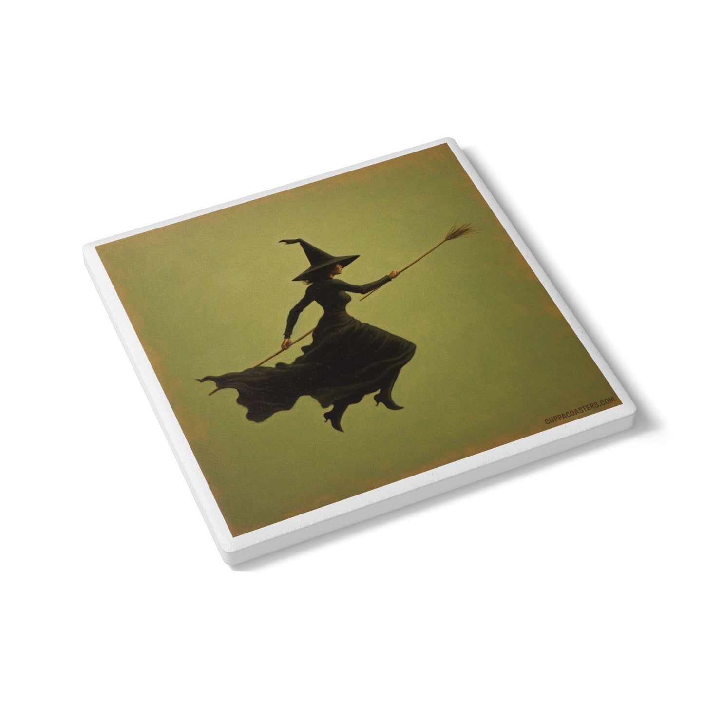 Witching Hour Ceramic Drinks Coaster – Spell Binding with Every Sip 🧹