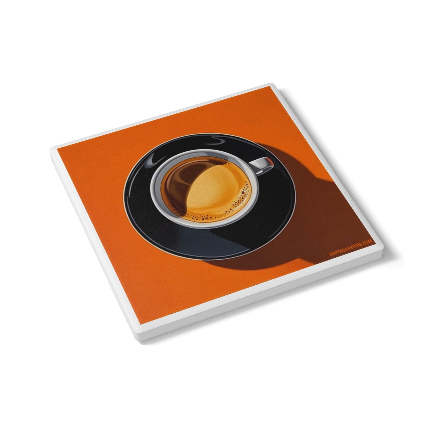 ‘Espresso Yourself’ Ceramic Drinks Coaster – Bold Coffee Art with Cork Backing