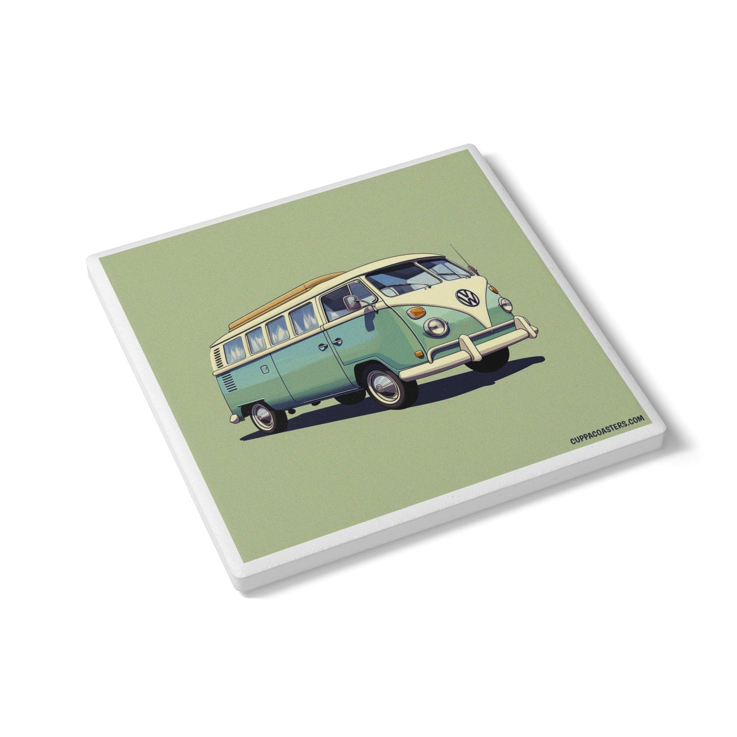 Vintage VW Van Ceramic Coaster β Road Trip Edition ππ