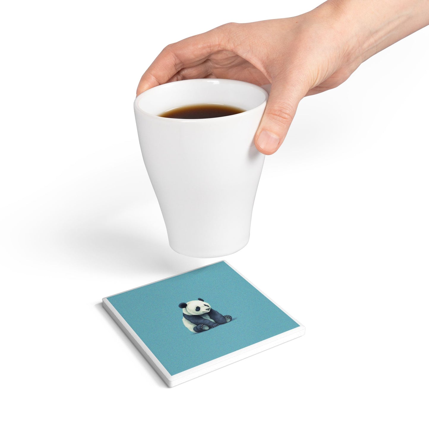 Panda Cub Ceramic Coaster – Cute Animal Lover Gift