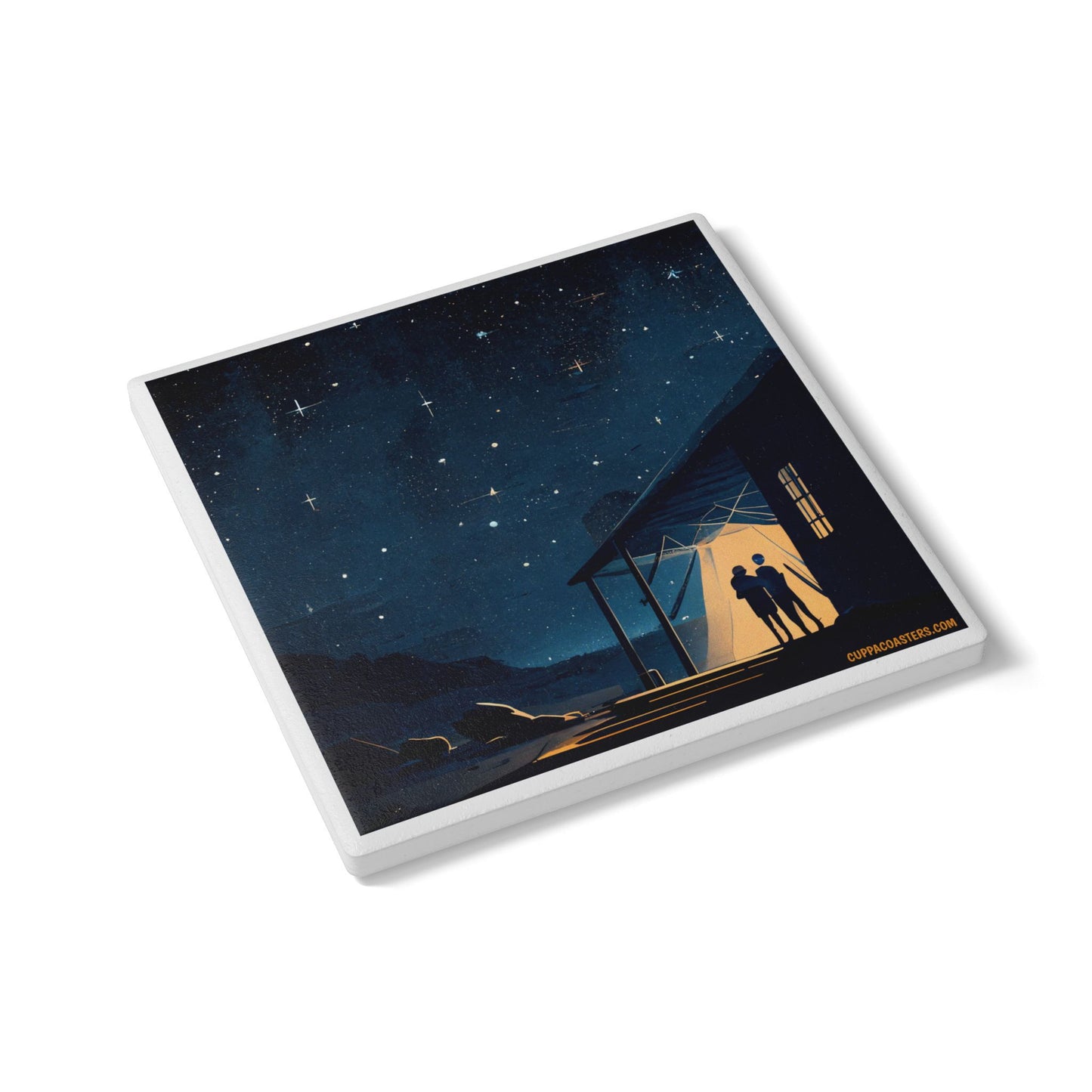 Starlit Porch Ceramic Coaster β Where Stories Begin ππ‘