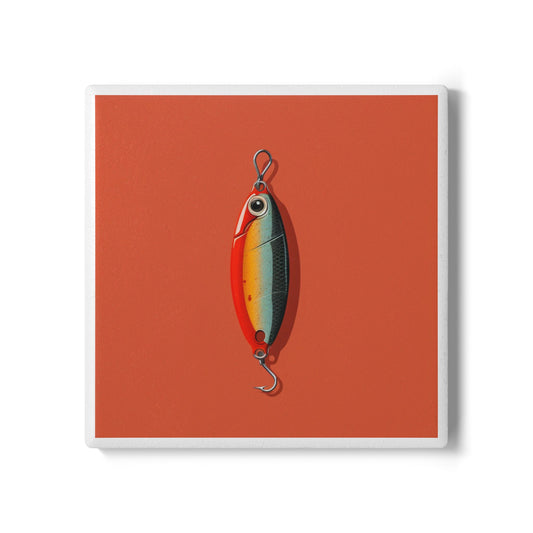 Hooked Ceramic Coaster – For Drinks That Catch Attention 🎣🟥