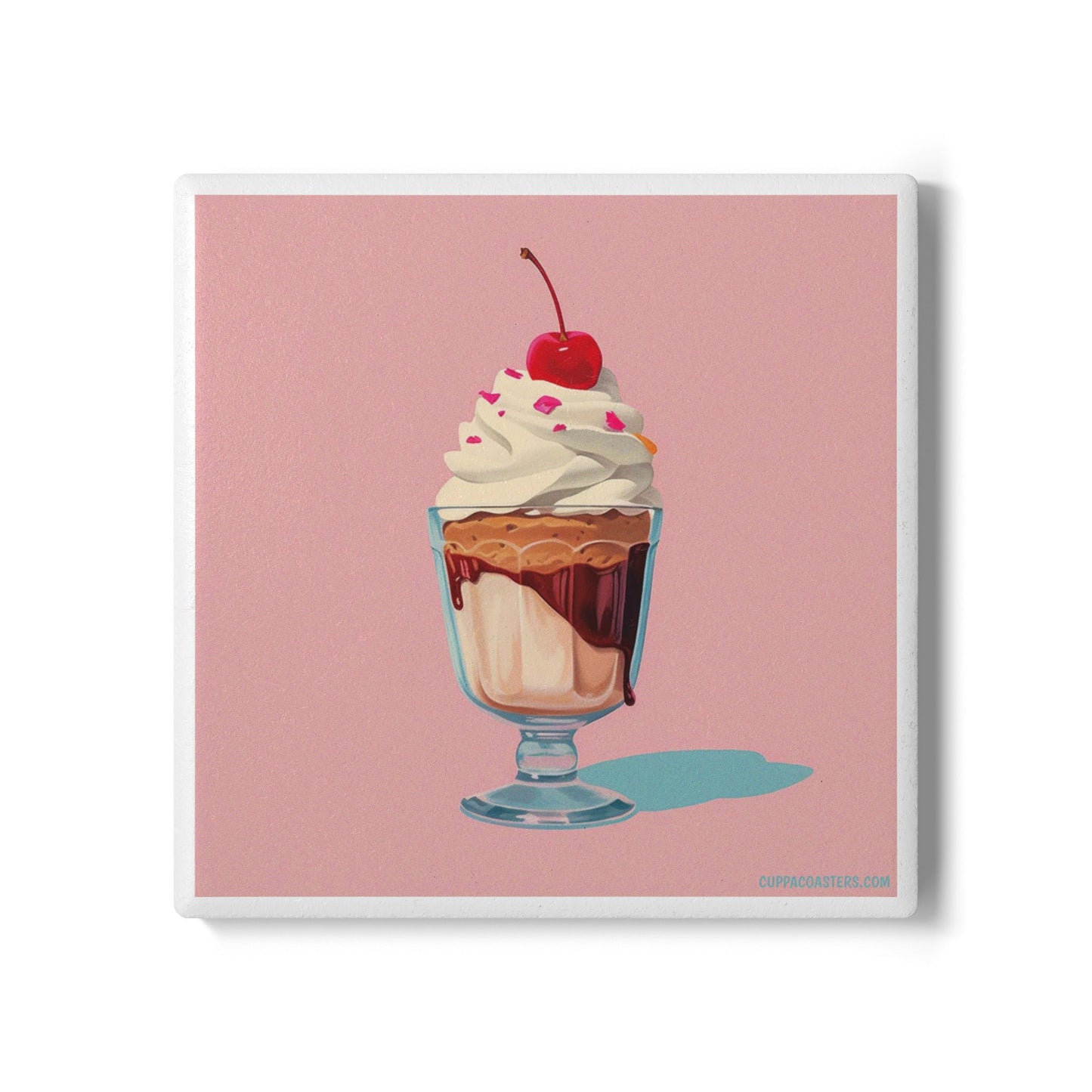Sundae Best Ceramic Coaster – Scoop Up the Sweet Life 🍨💗