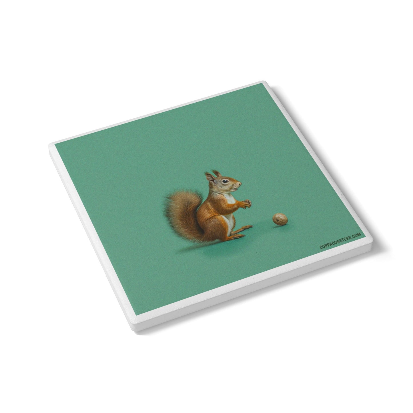 Nutty Buddy Ceramic Coaster – Woodland Whimsy Edition 🐿️🌳