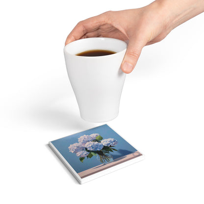 🌸 Hydrangea Ceramic Coaster – Calm in Bloom