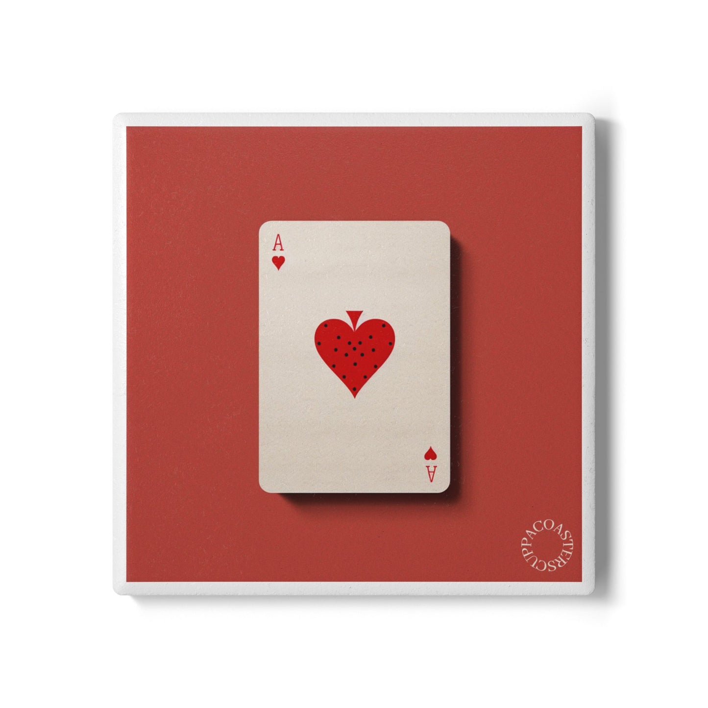 ♥️ “Ace of Hearts” Ceramic Coaster – Vintage Playing Card Collection