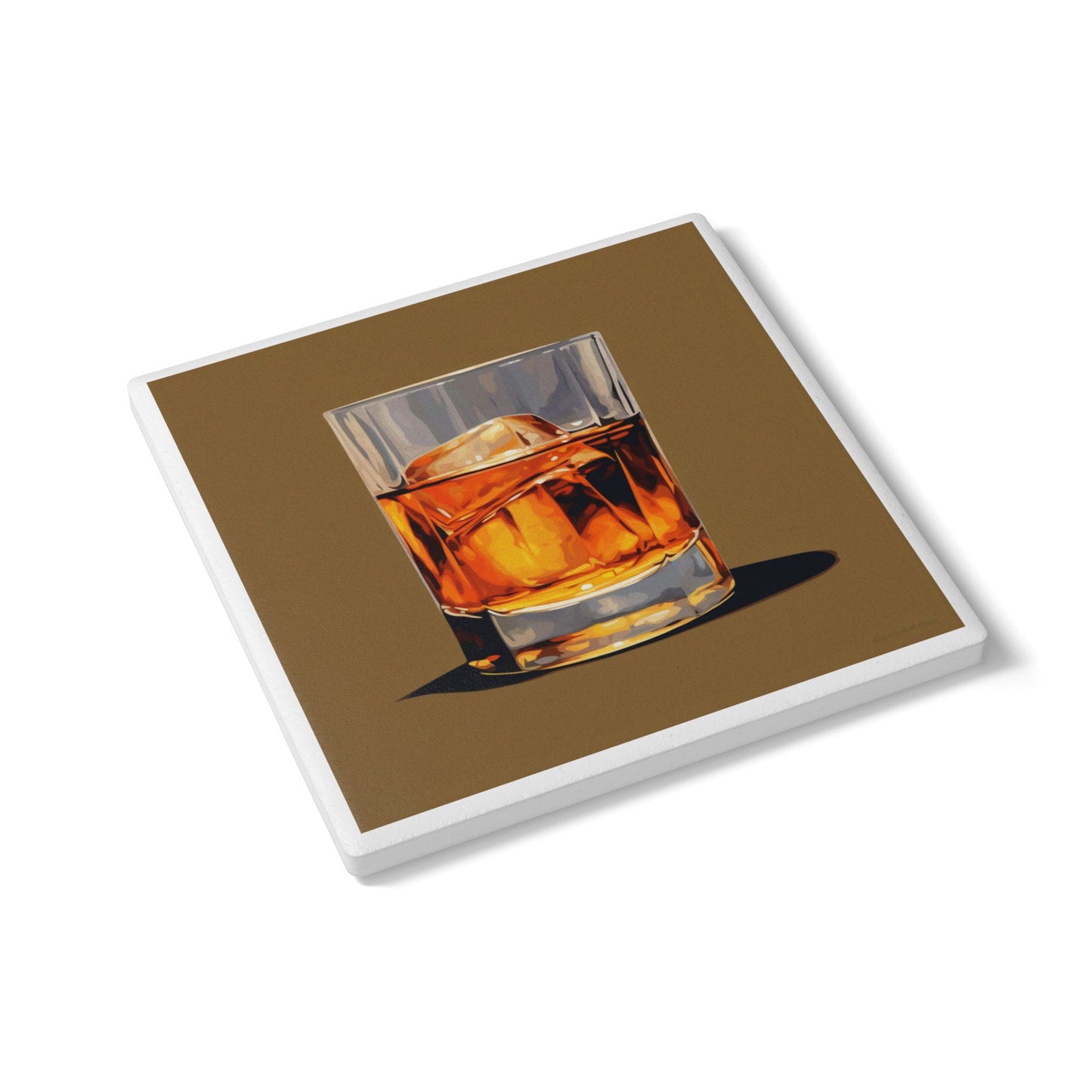 Whiskey Business Ceramic Coaster – Neat, Bold, and On the Rocks 🥃