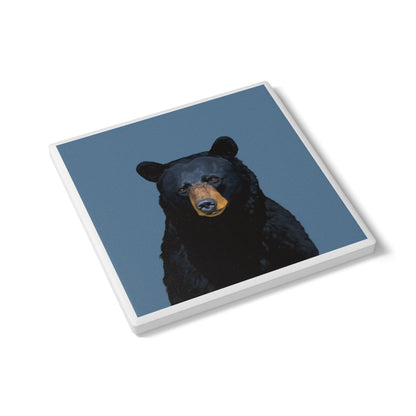Black Bear Ceramic Drinks Coaster – Forest Wildlife Décor