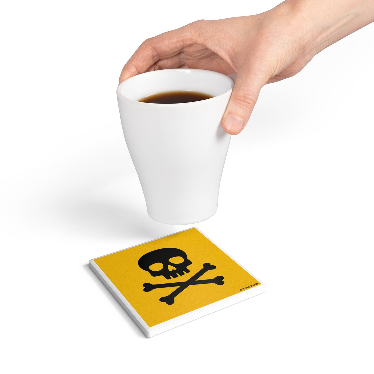 Skull & Crossbones Ceramic Coaster – Bold Statement Sips ☠️🍷