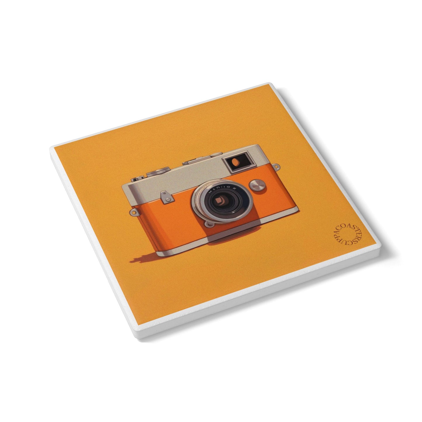 📸 The Vintage Camera Ceramic Coaster – Retro & Bold