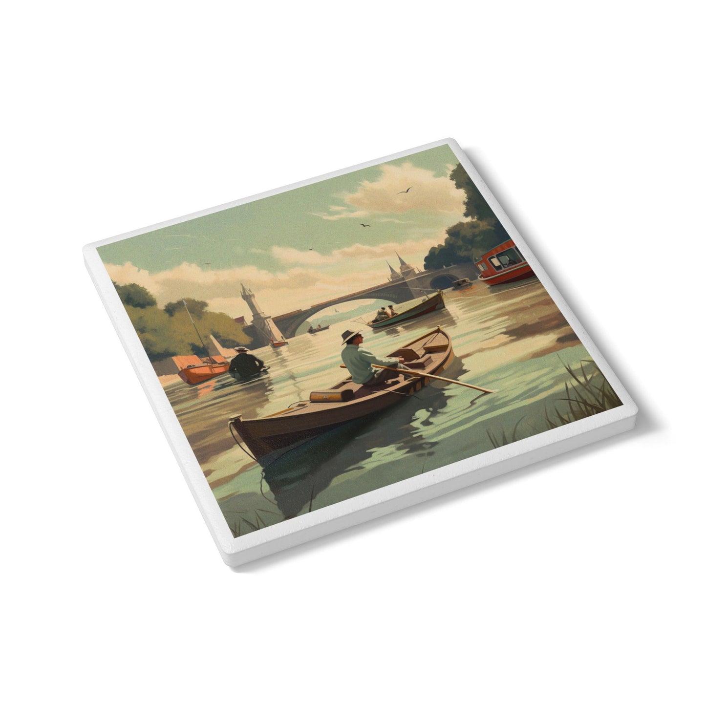 Down the Thames Ceramic Coaster – Vintage London Gift