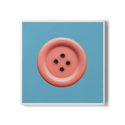 Cute As A Button Ceramic Coaster – Pink Pop Meets Blue Bliss 🎀🔵