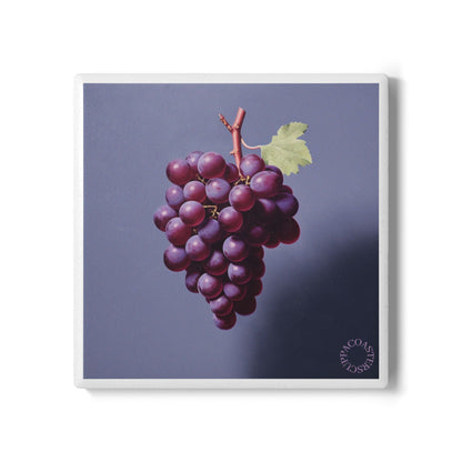 🍇 “Grape Harmony” Ceramic Coaster – Vineyard Charm Meets Modern Design