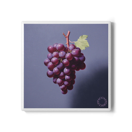 🍇 “Grape Harmony” Ceramic Coaster – Vineyard Charm Meets Modern Design