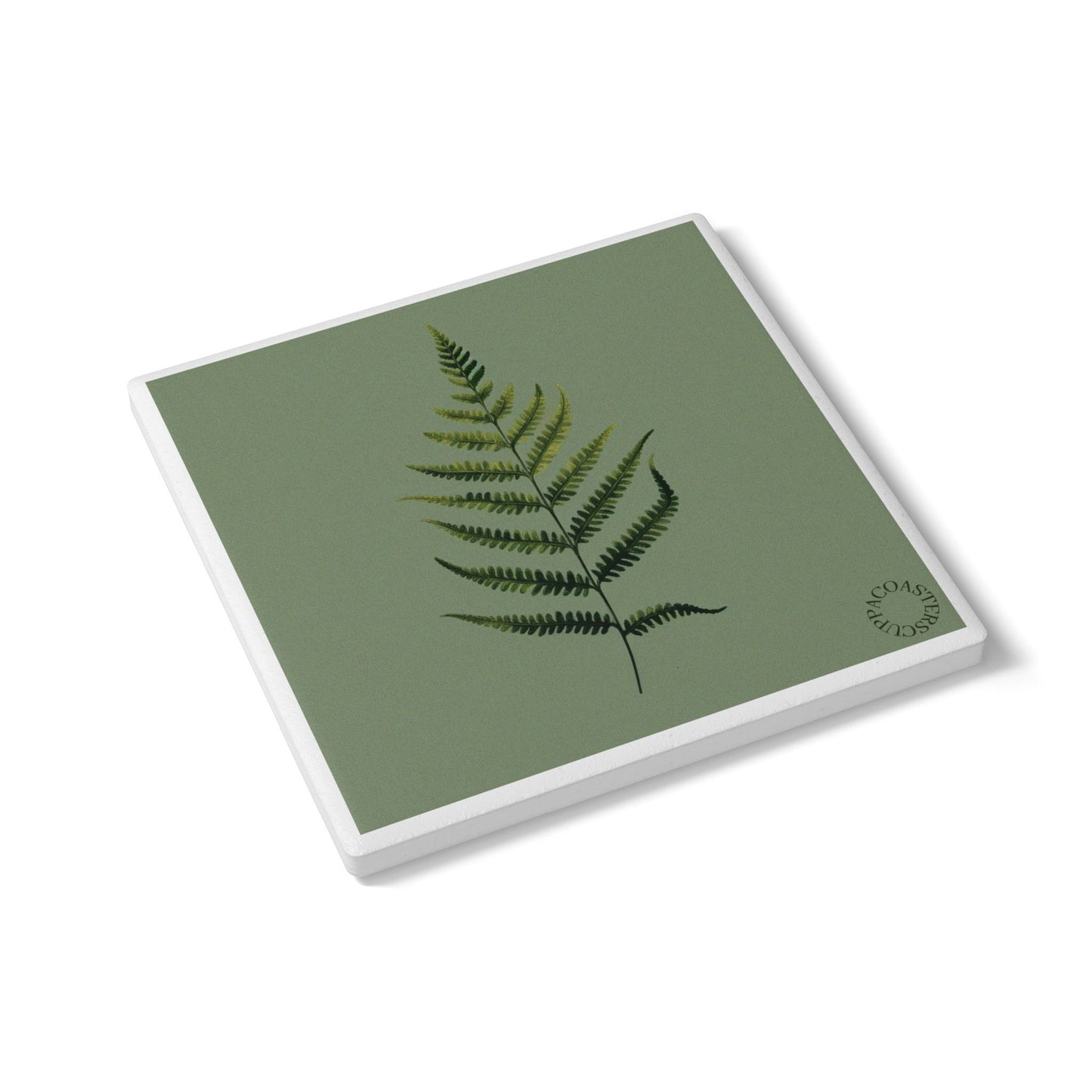 🌿 Fern Leaf Ceramic Coaster – Botanical Calm Edition
