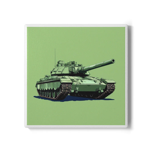 Vintage Tank Ceramic Coaster – Military History Gift