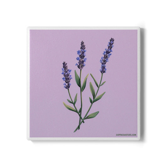 Lavender Calm Ceramic Coaster – Botanical Bliss Edition 💜🌿