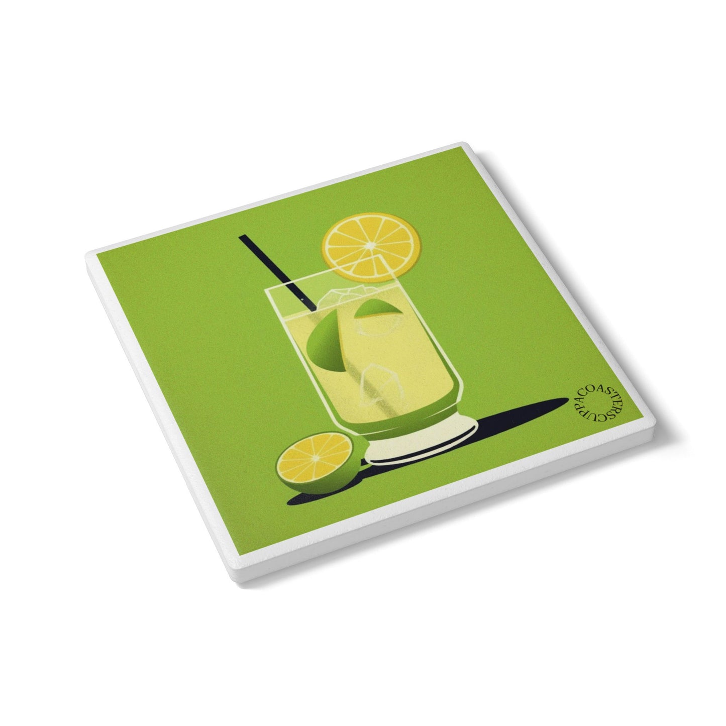 🍋 The Zesty Lemonade Ceramic Coaster – Fresh & Retro