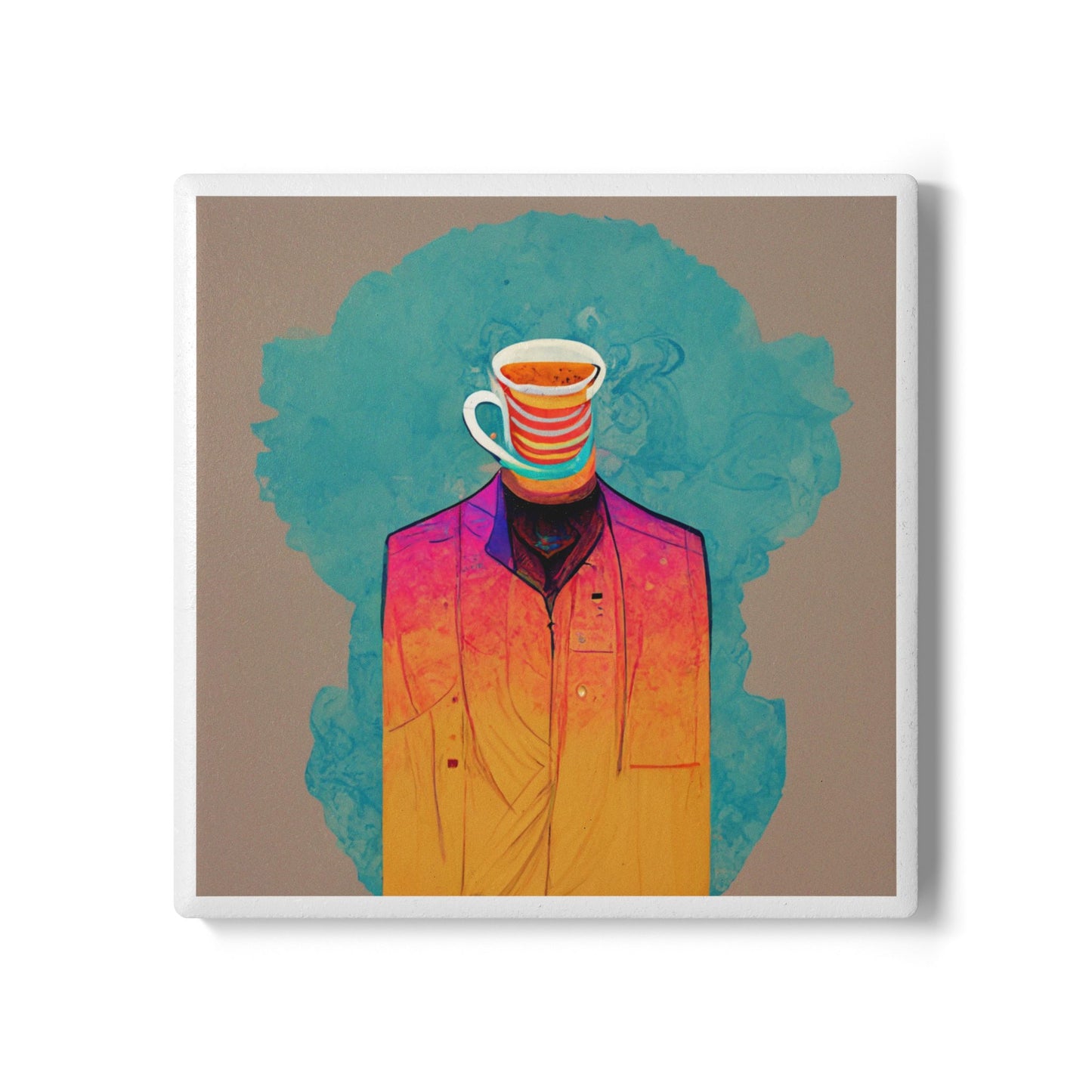 Coffee Portrait Ceramic Coaster – Art Lover Gift