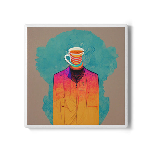 Coffee Portrait Ceramic Coaster – Art Lover Gift