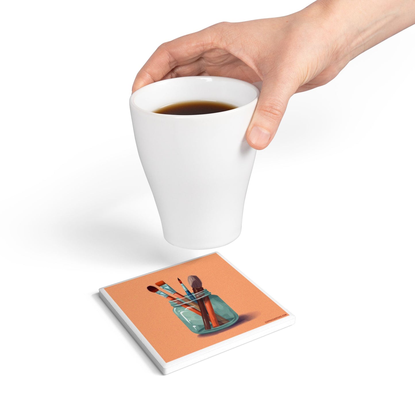 Sip & Sketch Ceramic Coaster – Studio Rituals Edition ☕🎨