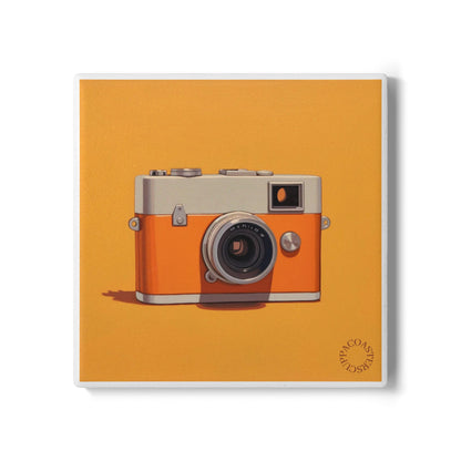 📸 The Vintage Camera Ceramic Coaster – Retro & Bold