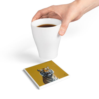 🐅 The Bengal Tiger Ceramic Coaster – Strength & Majesty