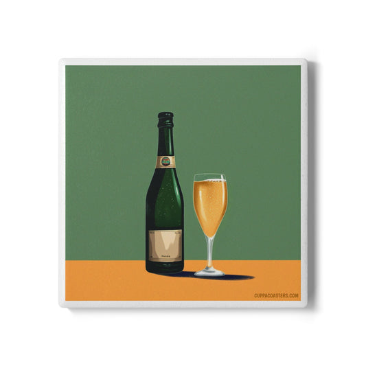 Glass of Bubbles Ceramic Coaster – Pop Fizz Clink Edition 🥂🎉