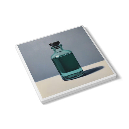 Aqua Bottle Ceramic Drinks Coaster – Minimalist Art Décor