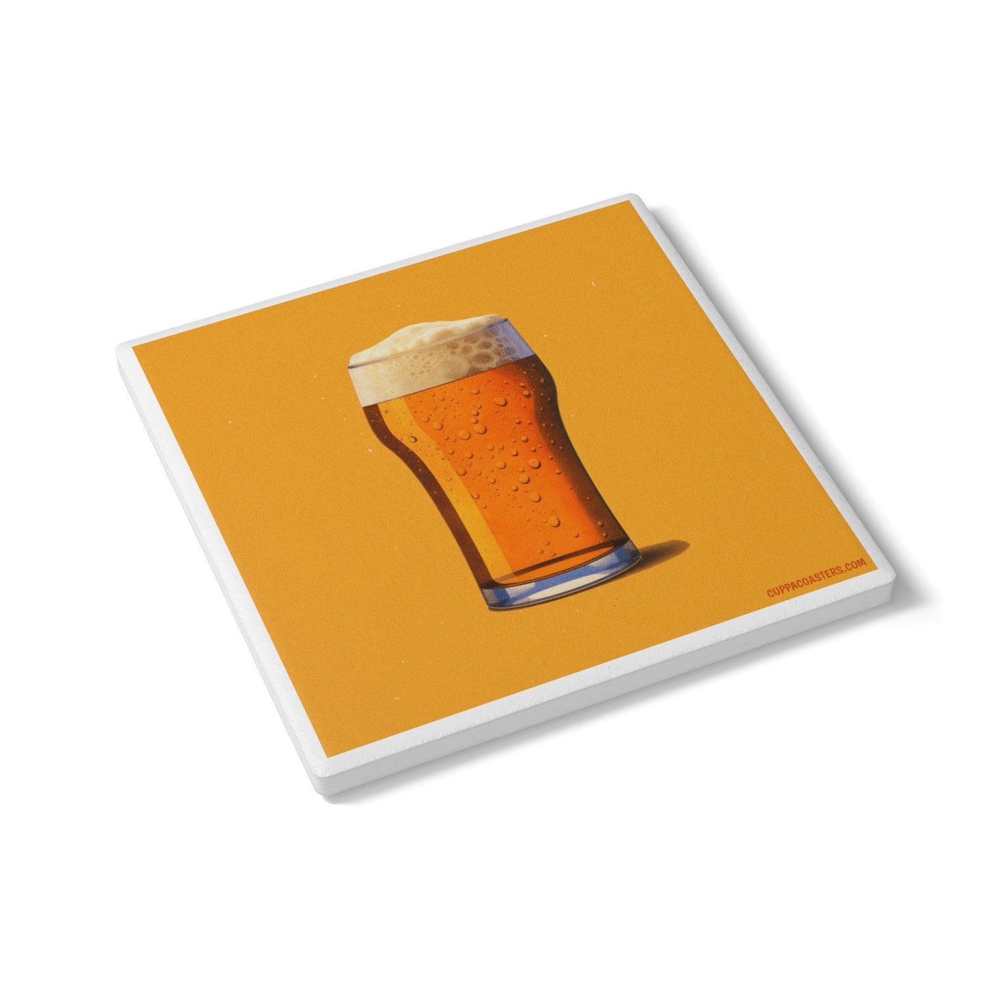 Cheers & Beers Ceramic Coaster – Golden Hour Edition 🍺☀️