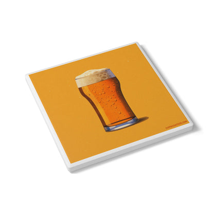 Cheers & Beers Ceramic Coaster – Golden Hour Edition 🍺☀️
