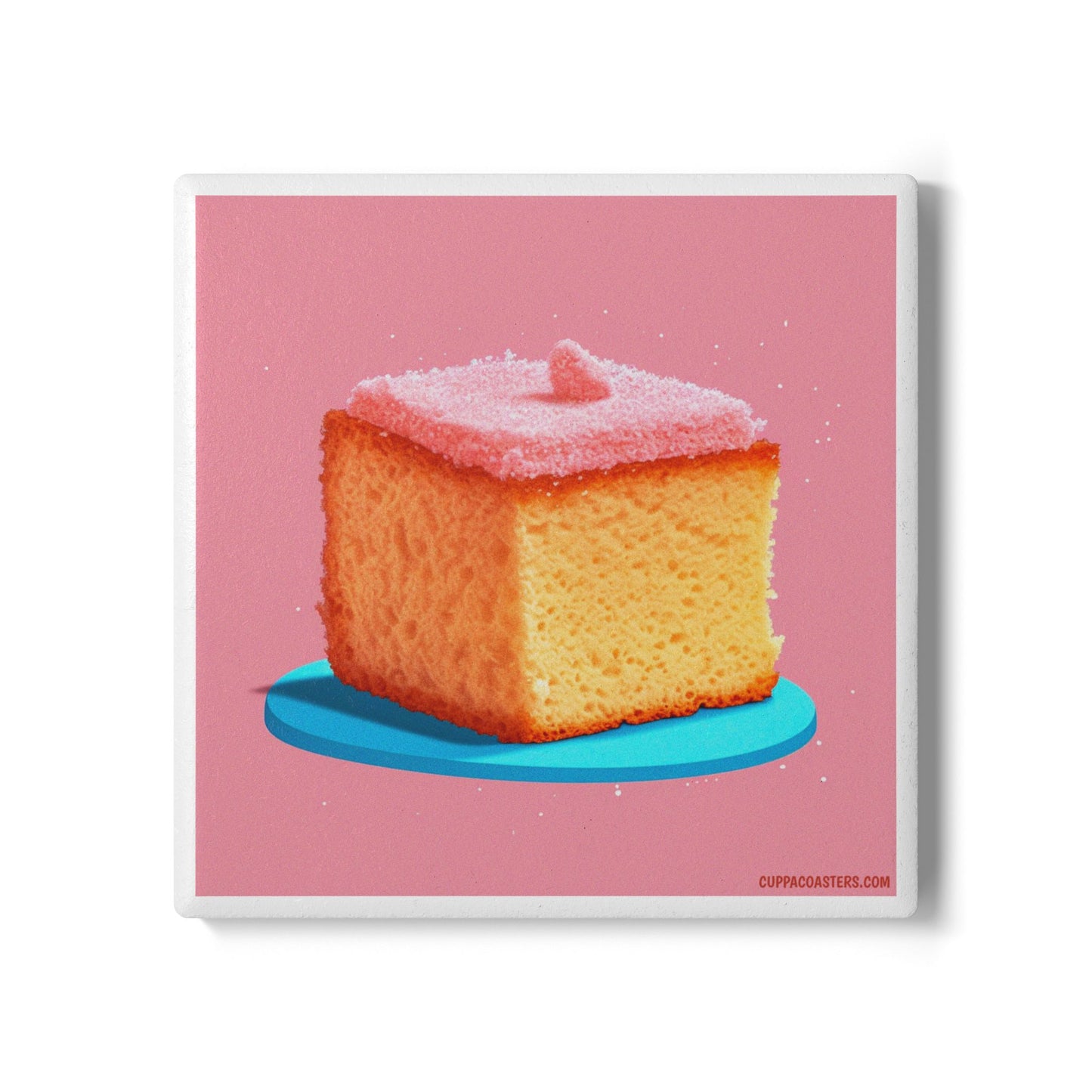 Slice of Joy Ceramic Coaster – Cake & Color Edition 🍰💖