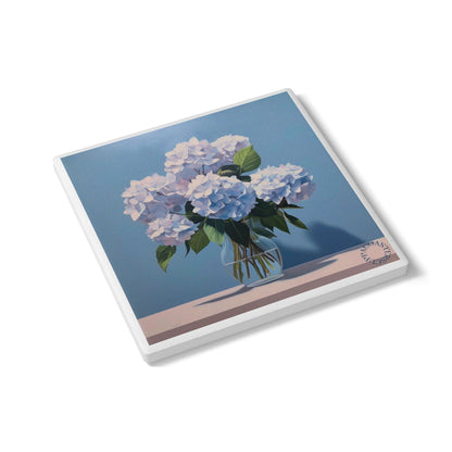 🌸 Hydrangea Ceramic Coaster – Calm in Bloom