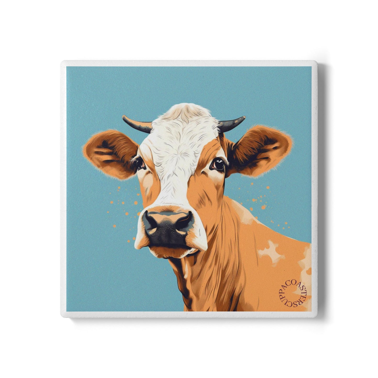 🐄 Cow Ceramic Coaster – Country Charm